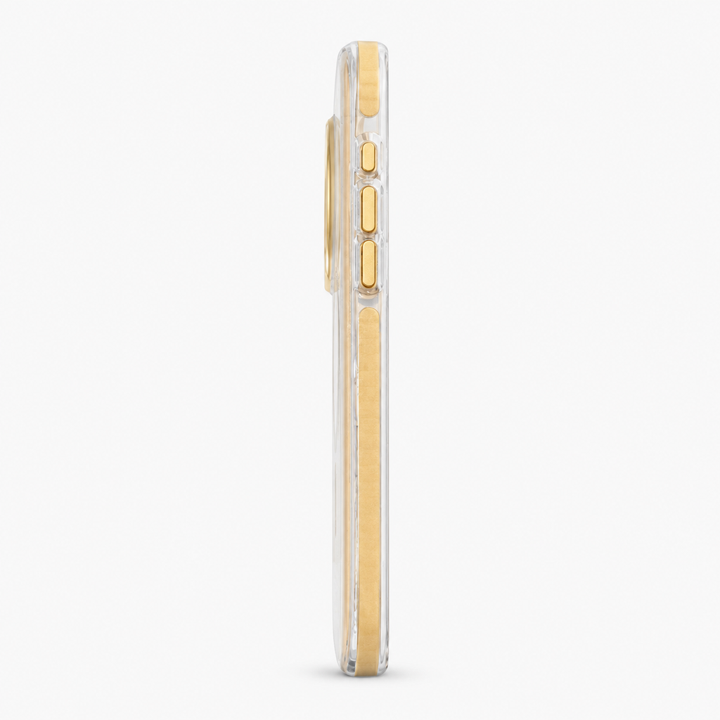 Aurelia Clear Ribbed MagSafe iPhone Case – Champagne Gold