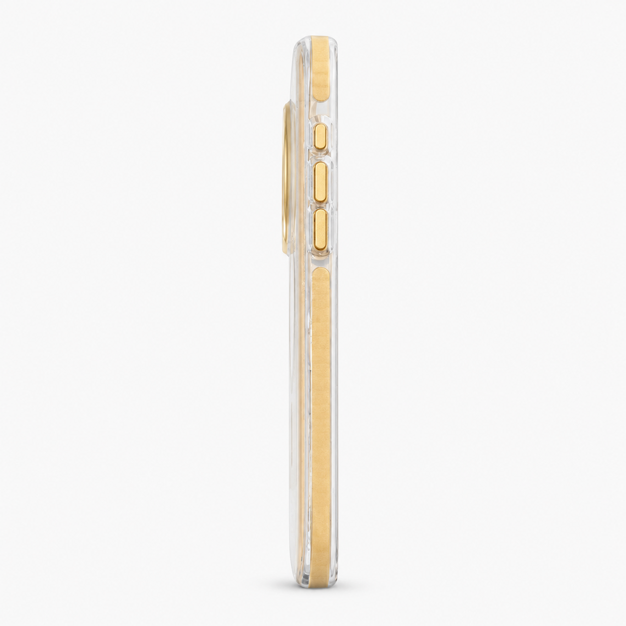 Aurelia Clear Ribbed MagSafe iPhone Case – Champagne Gold